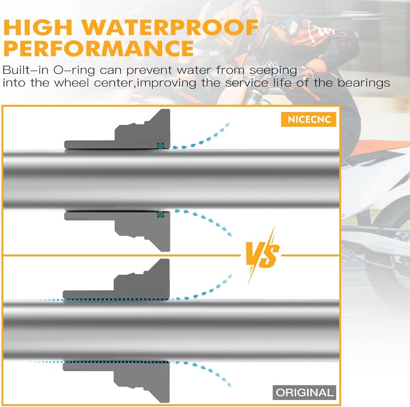 NICECNC Motorcycle Rear Wheel Spacers Hub Collars Aluminum Compatible with KTM 150-450 XC SX XCF SXF 2023-2024 150-500 EXC EXCF XCW XCWF 2024,See Fitment - Image 3